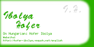 ibolya hofer business card